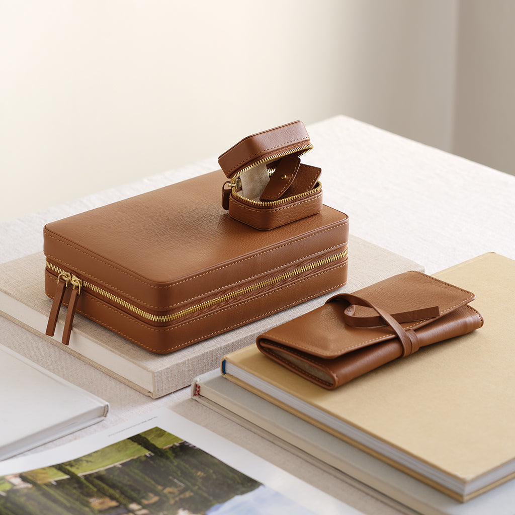 Leather Travel Jewellery Storage Collection