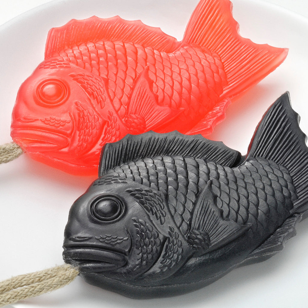 Red and black soap