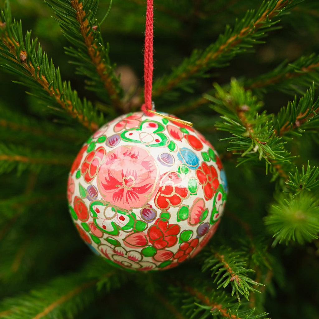 Bauble - Crimson Flowers