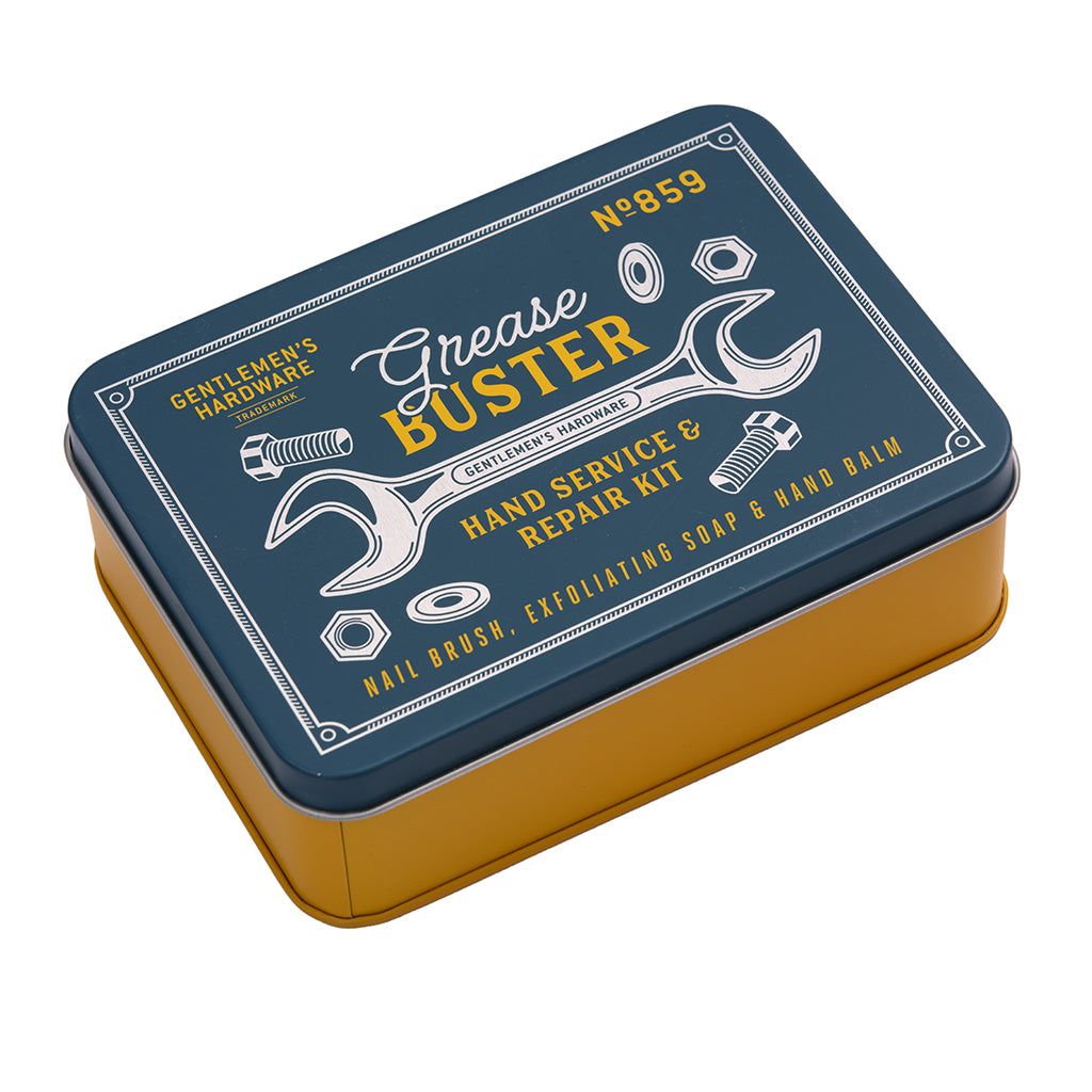 Gentleman's Hardware Grease Buster hand service and repair kit on a white background