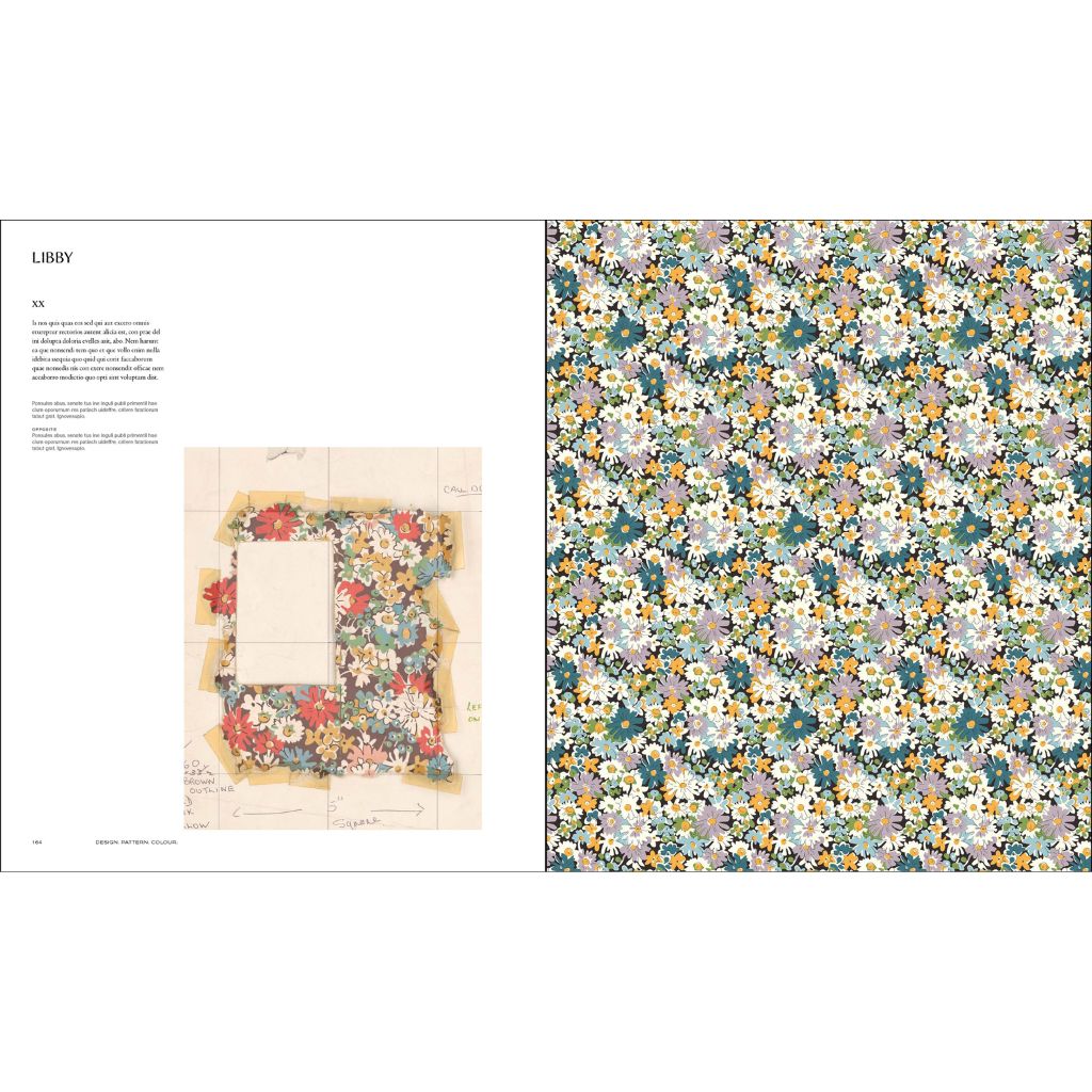 Liberty floral patterned fabric with a close-up on a white background
