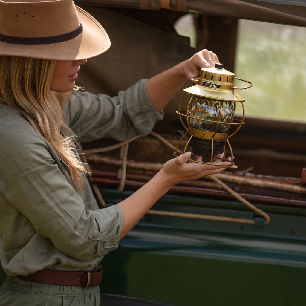 Railroad Lantern Brass Turned Off