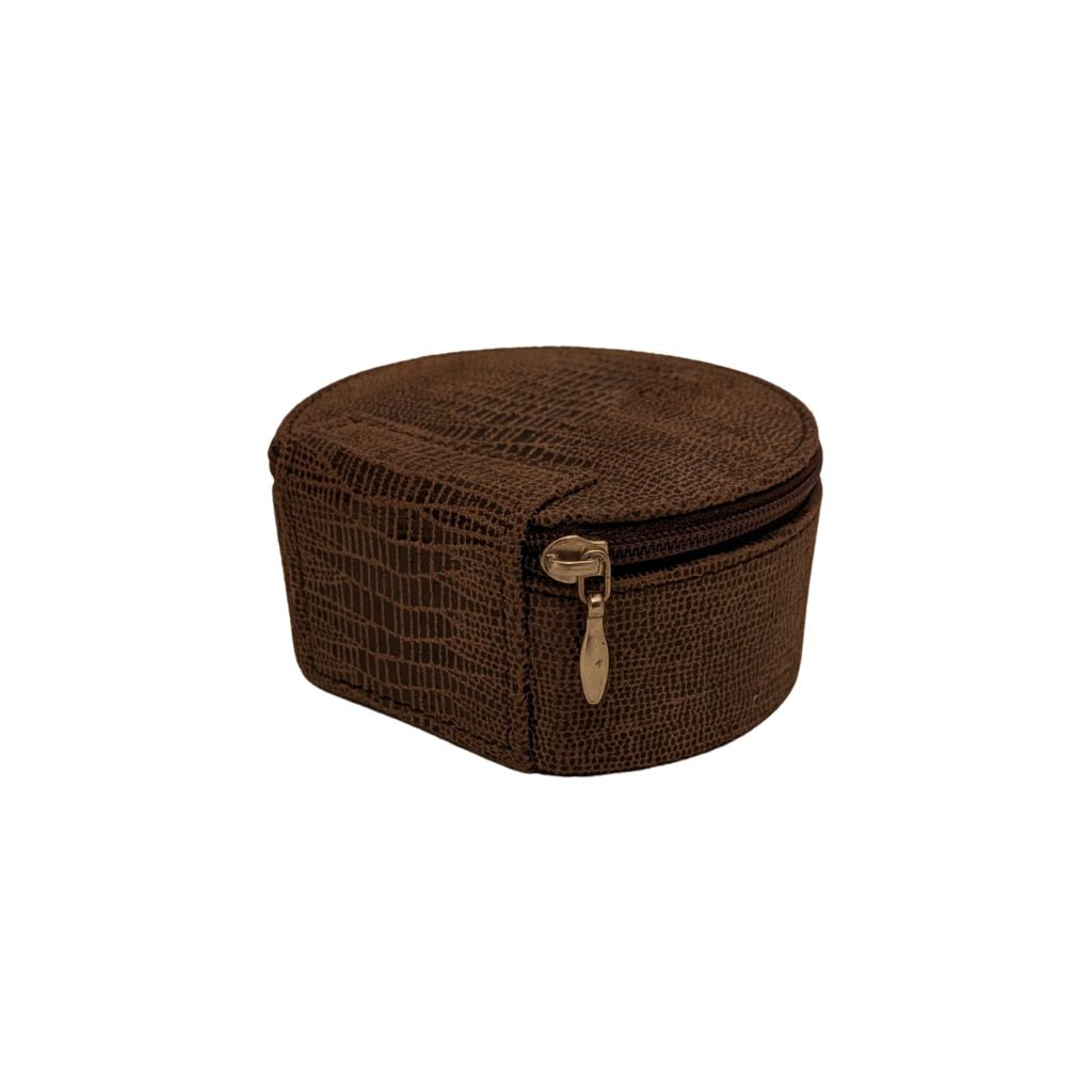 Special Purchase - Chocolate Croc Leather Travel Trinket Box