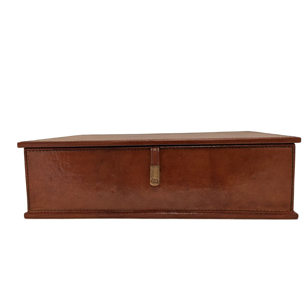 Seconds Box File WIth Brass Clasp closed, focus on clasp