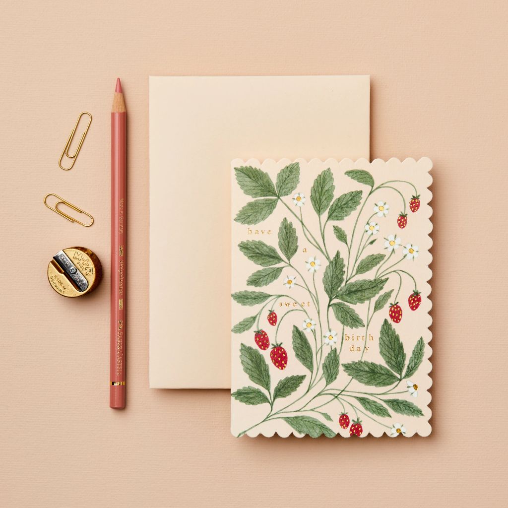 Strawberry 'Have a Sweet Birthday' greeting card