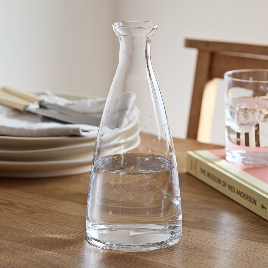 Lead Free Crystal Table Carafe - Star Design