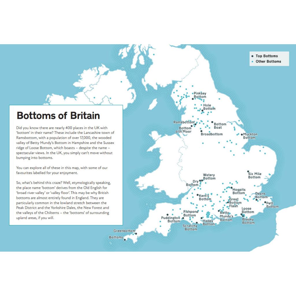 Map of the UK with locations labeled 'Top Bottoms' and 'Other Bottoms'
