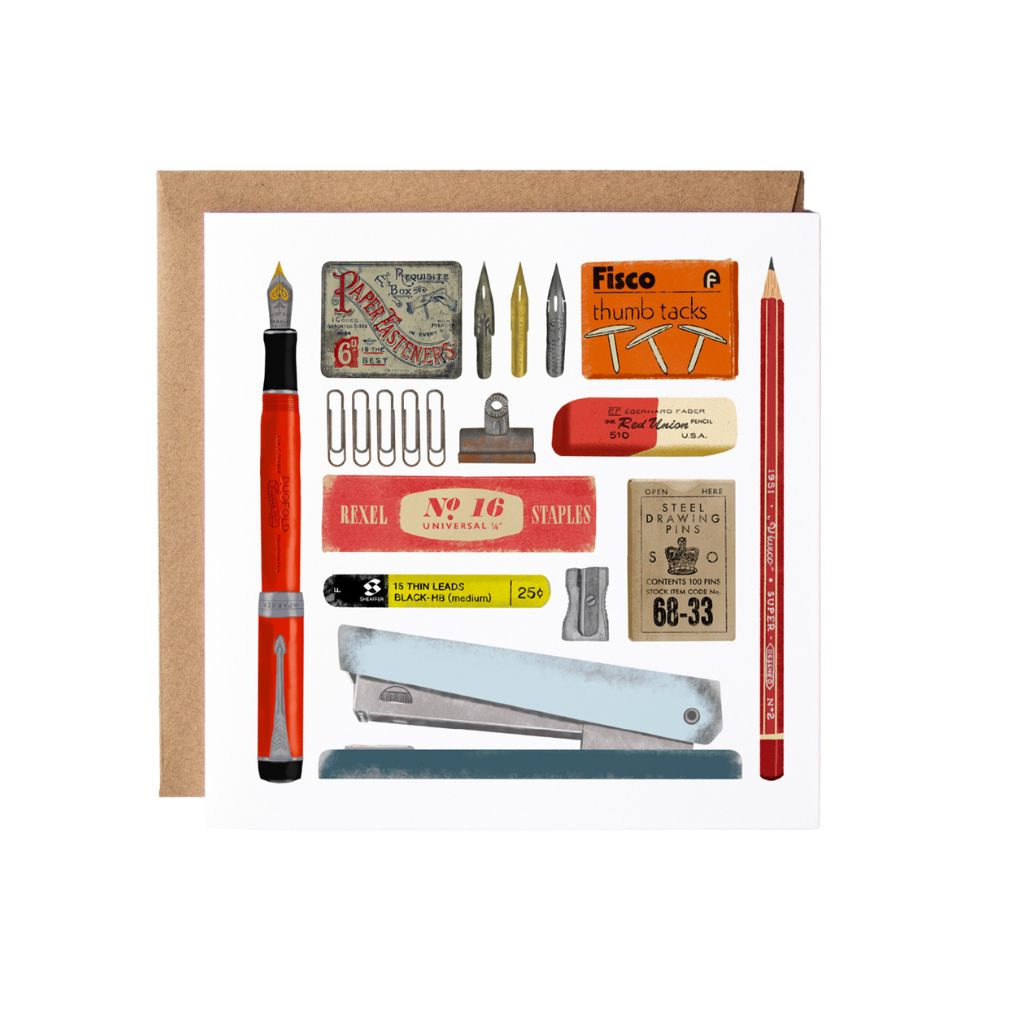 Vintage Stationery Greeting Card