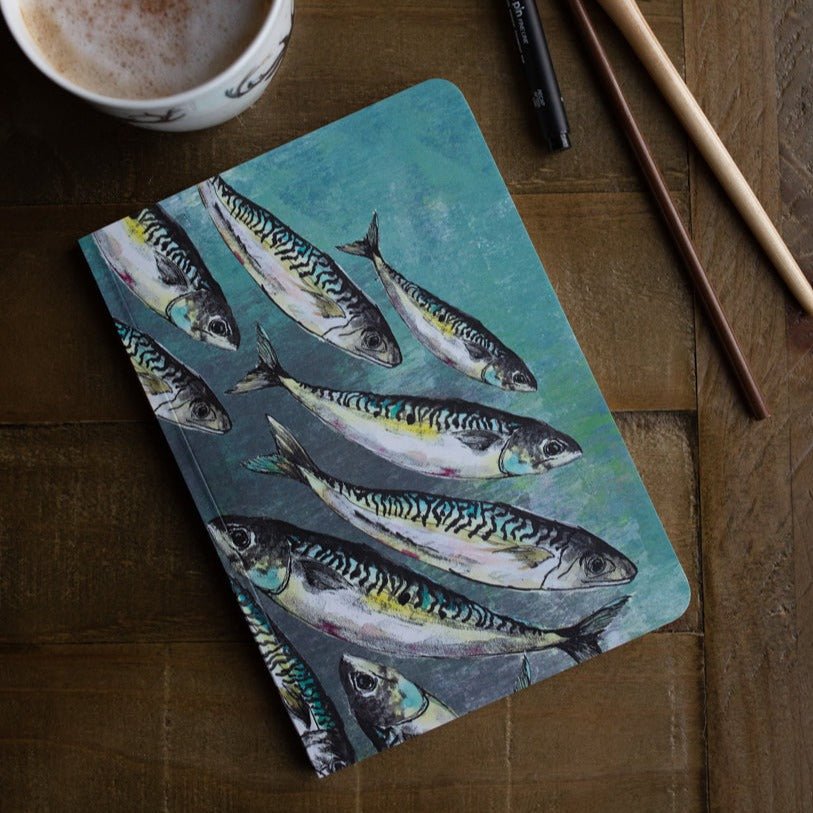 A5 Bound Notebook Mackerel Shoal Design - Life of Riley