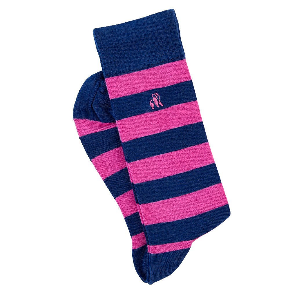 Bamboo Socks - Rich Pink Stripe - Life of Riley