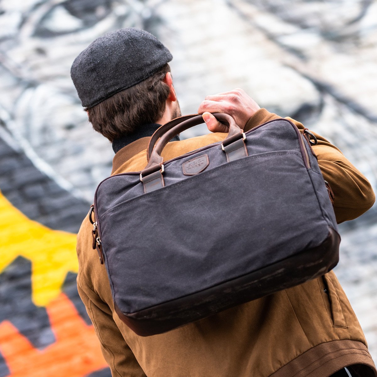 Canvas & Leather Laptop Bag - Life of Riley