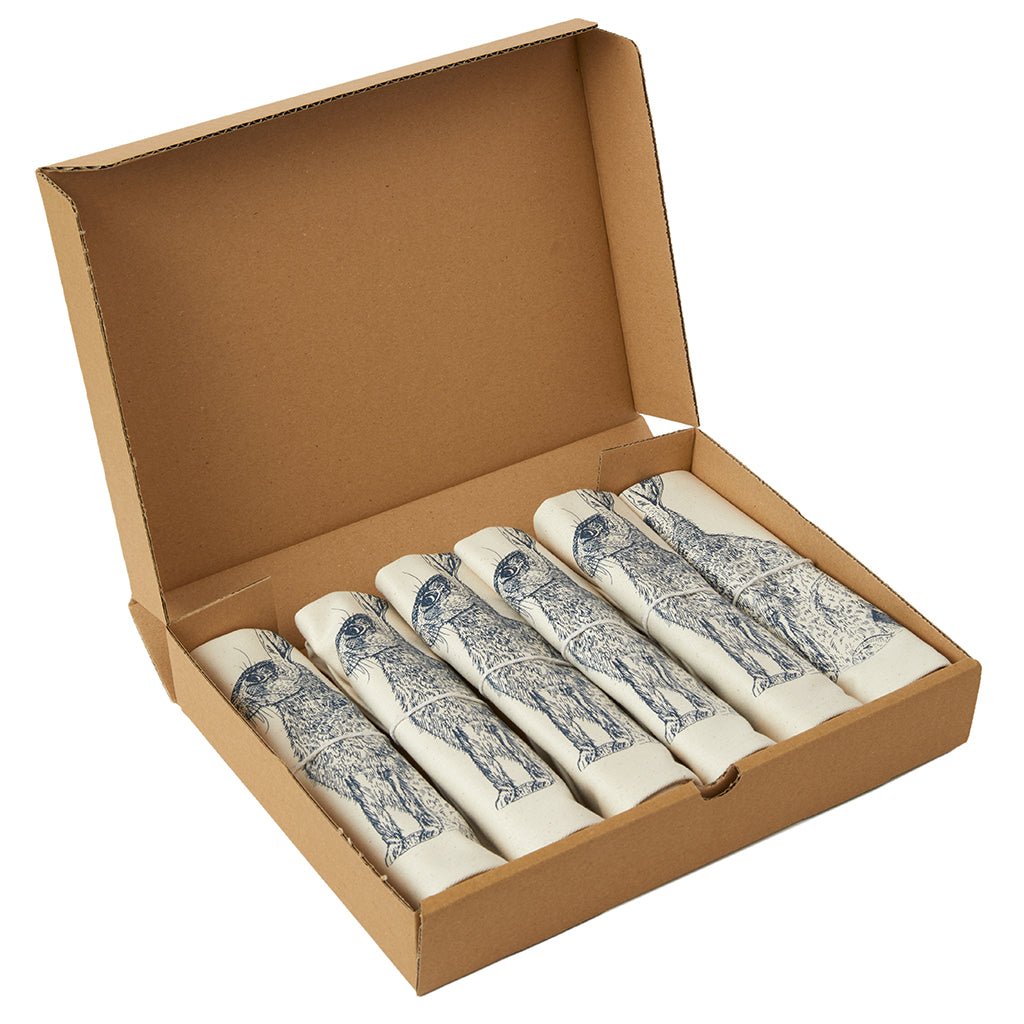 Cotton Napkins - Set of Six - Hare Design - Life of Riley