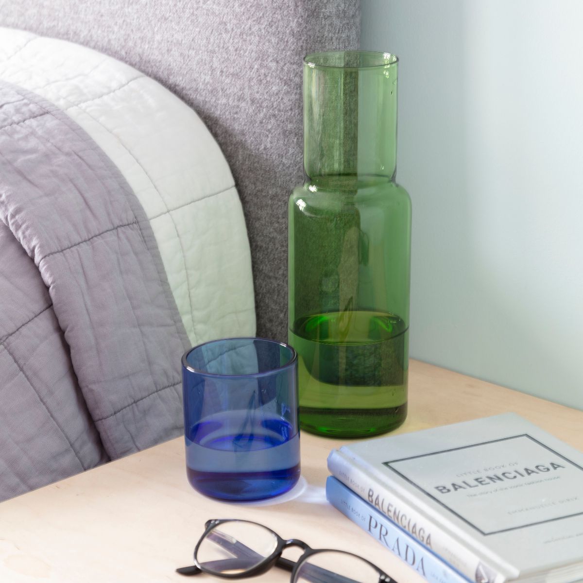 Duo Tone Glass Carafe - Green/Blue - Life of Riley