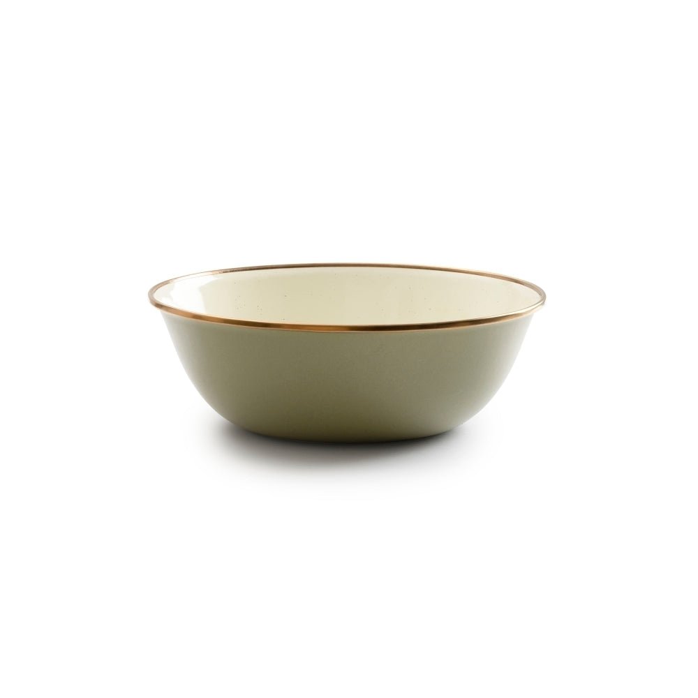Enamel Bowl Set In Olive - Set Of Two Bowls - Life of Riley