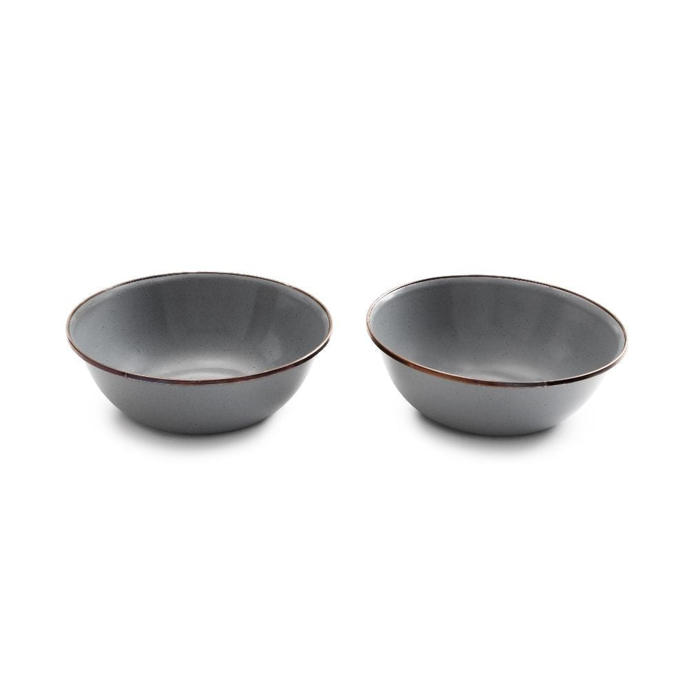 Enamel Bowl Set In Slate Grey - Set Of Two Bowls - Life of Riley