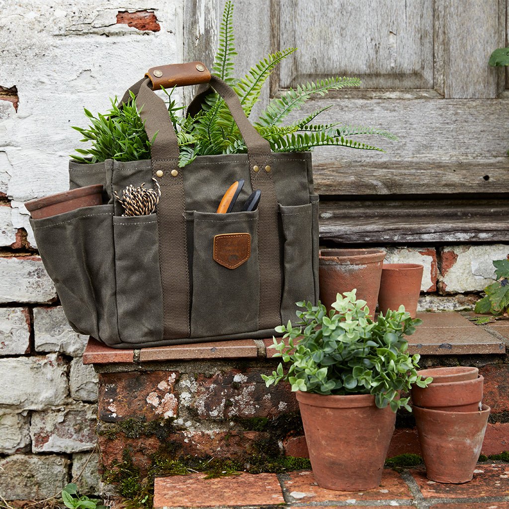 Khaki Waxed Canvas Gardening Bag - Life of Riley