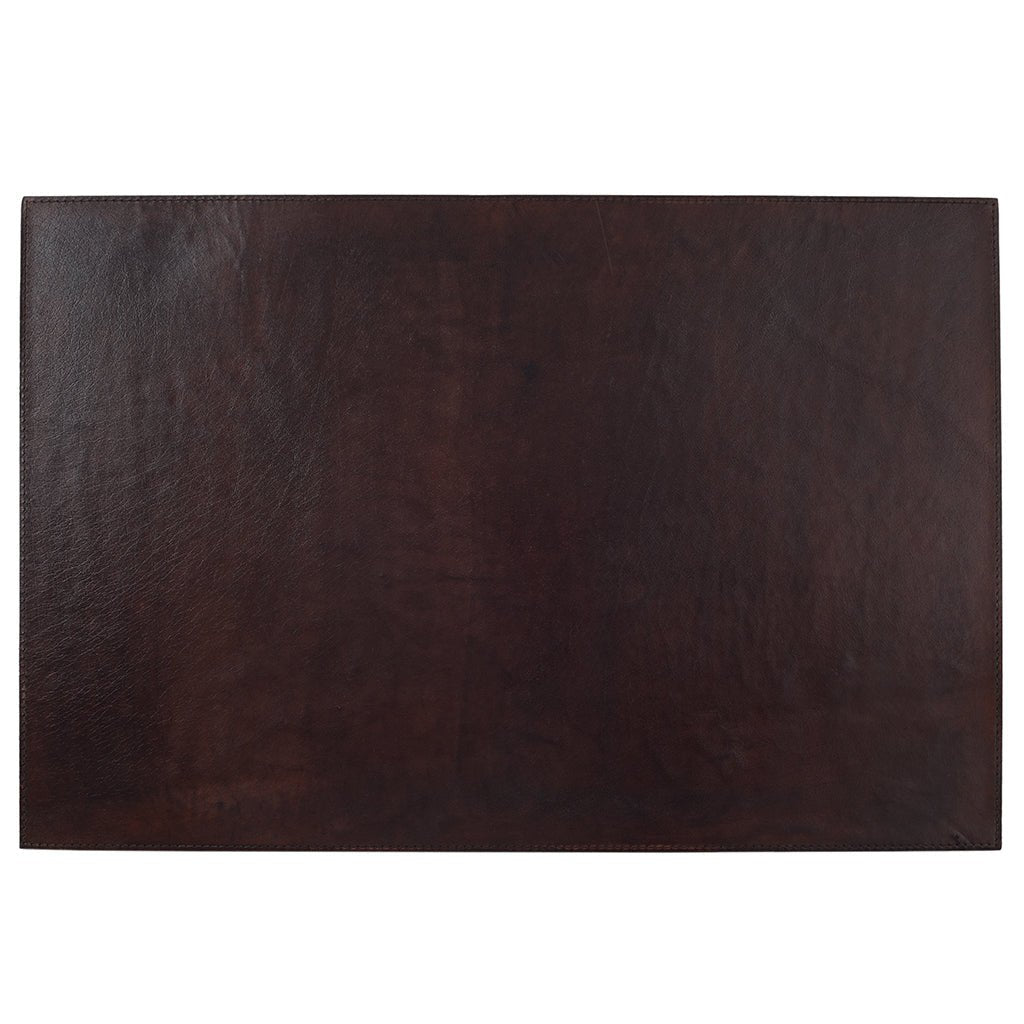 Leather Desk Mat - Dark Brown - Life of Riley