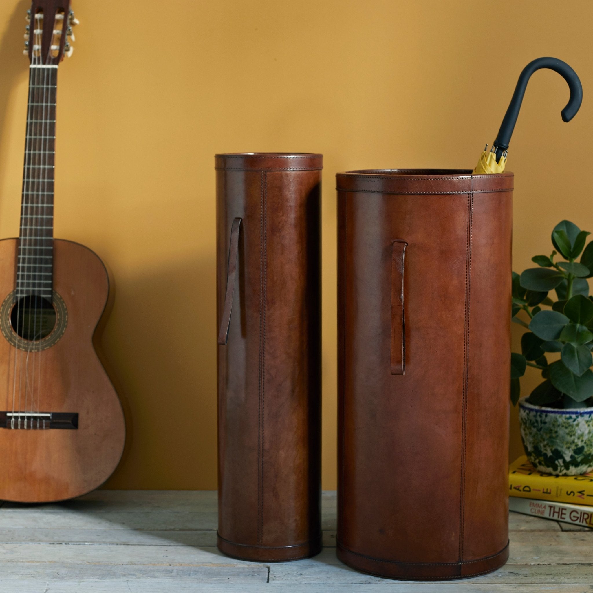 Leather Hallway Set: Umbrella Holder & Matching Stick Holder - Life of Riley