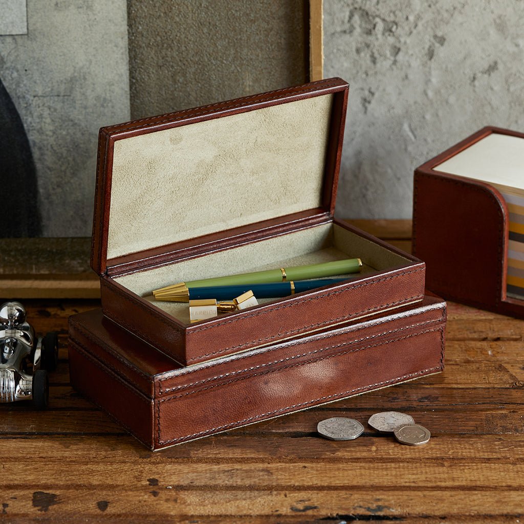 Leather Memento Box - Set Of Two - Small & Large - Life of Riley