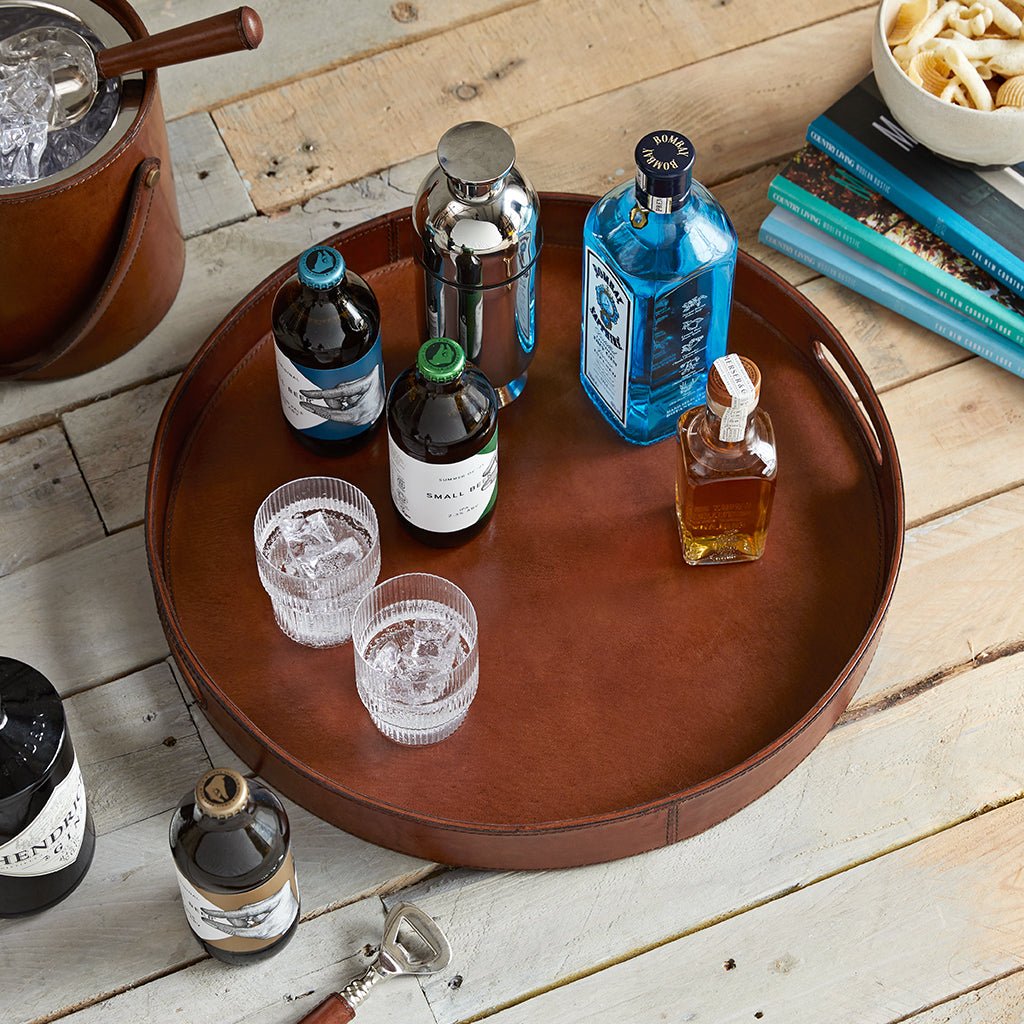 Leather Serving Tray - Round - Life of Riley