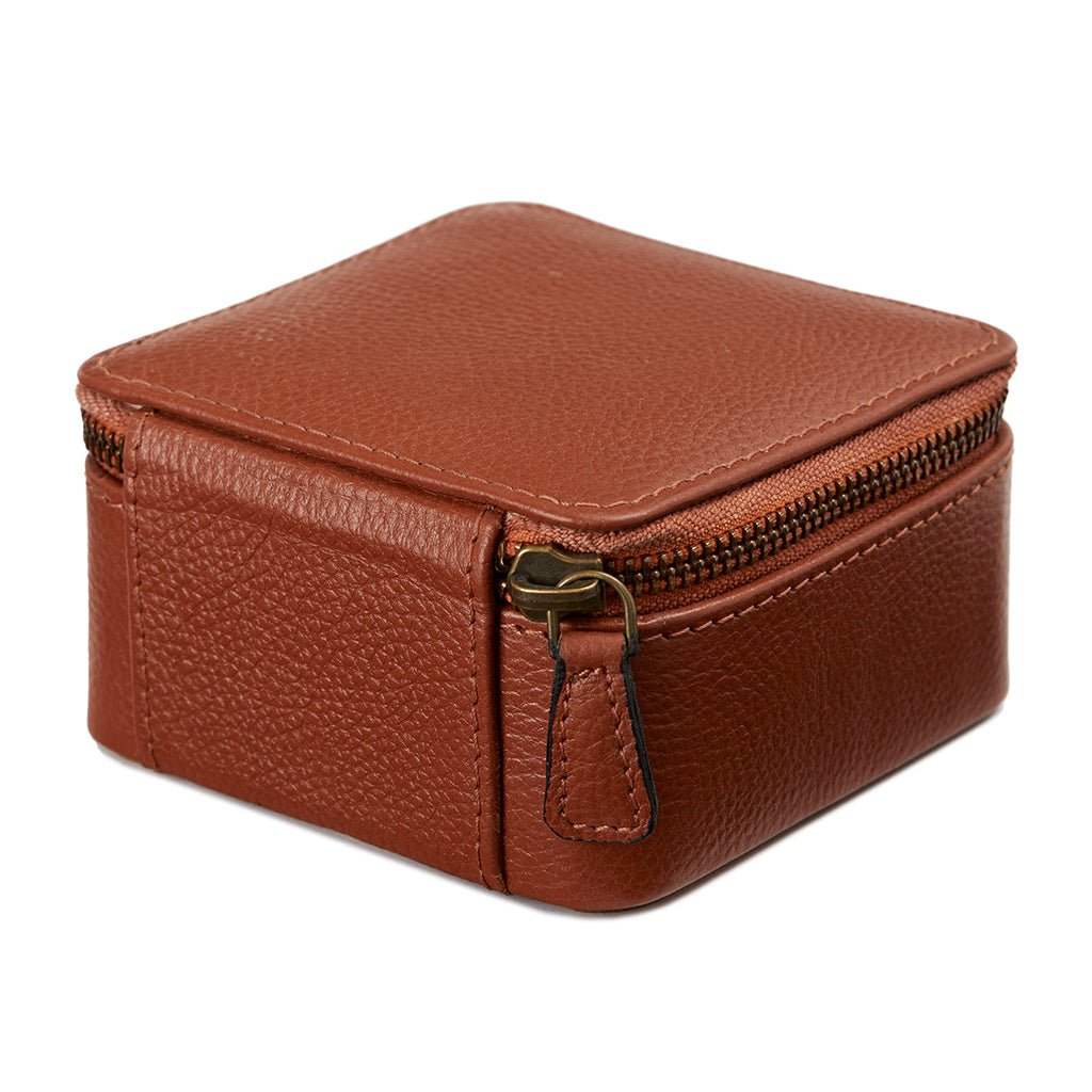 Leather Travel Jewellery Case - Square - Life of Riley