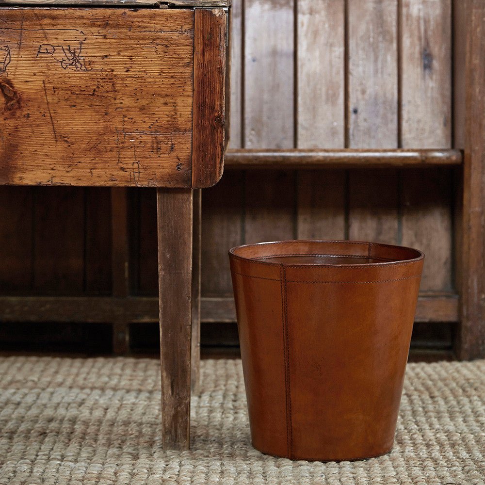 Leather Waste Paper Bin - Life of Riley