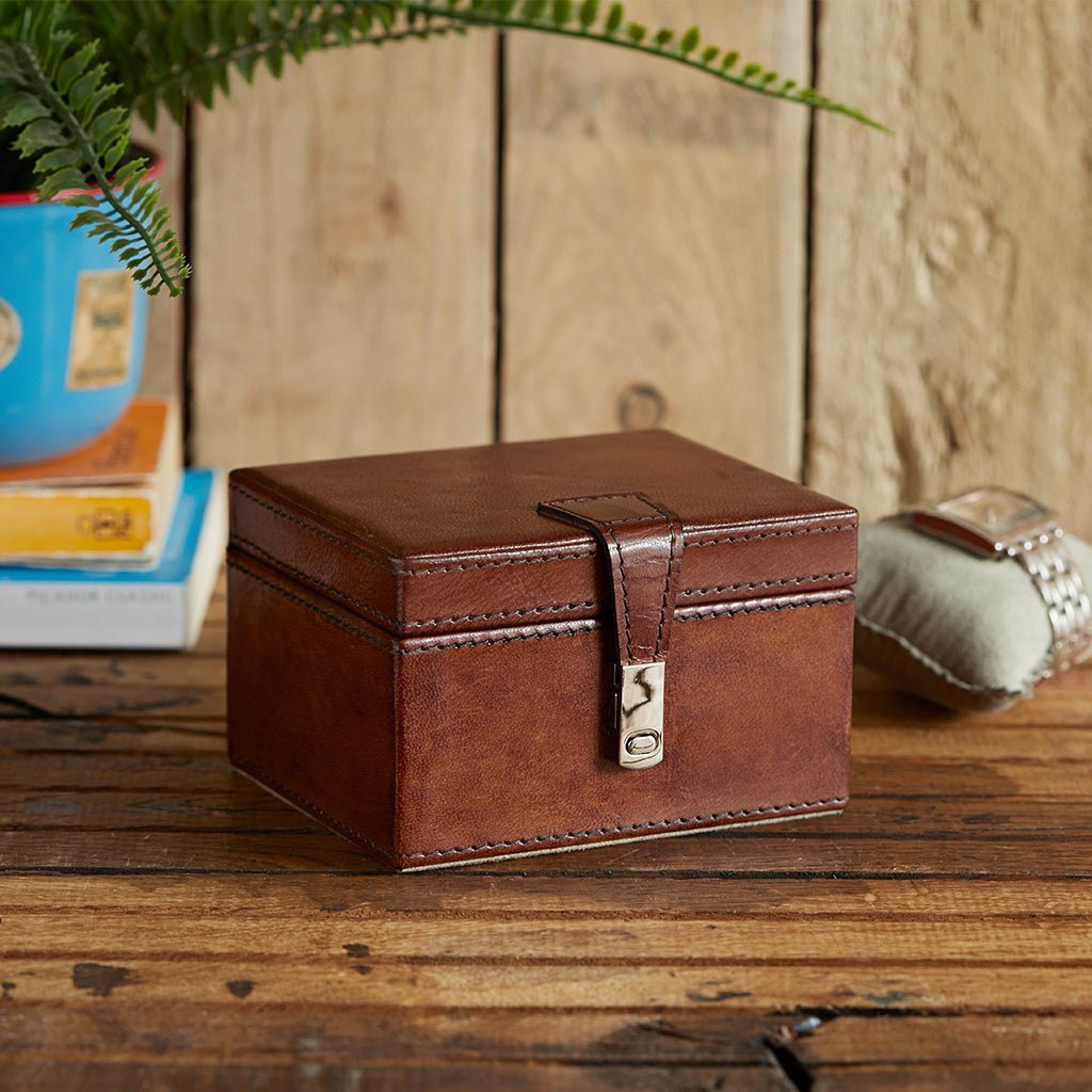 Leather Watch Box With Chrome Clasp - Life of Riley