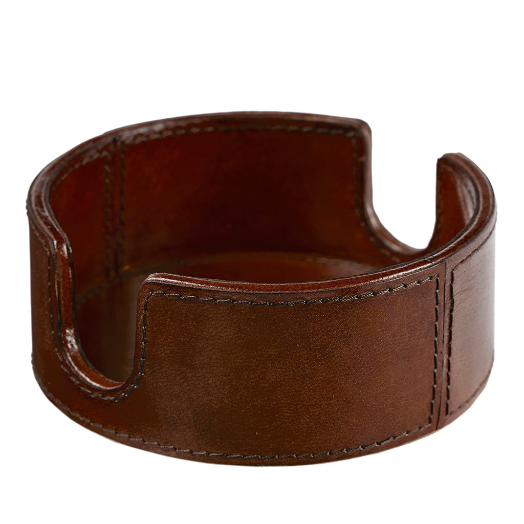 Leather Wine Bottle Coaster With Six Leather Coasters - Life of Riley