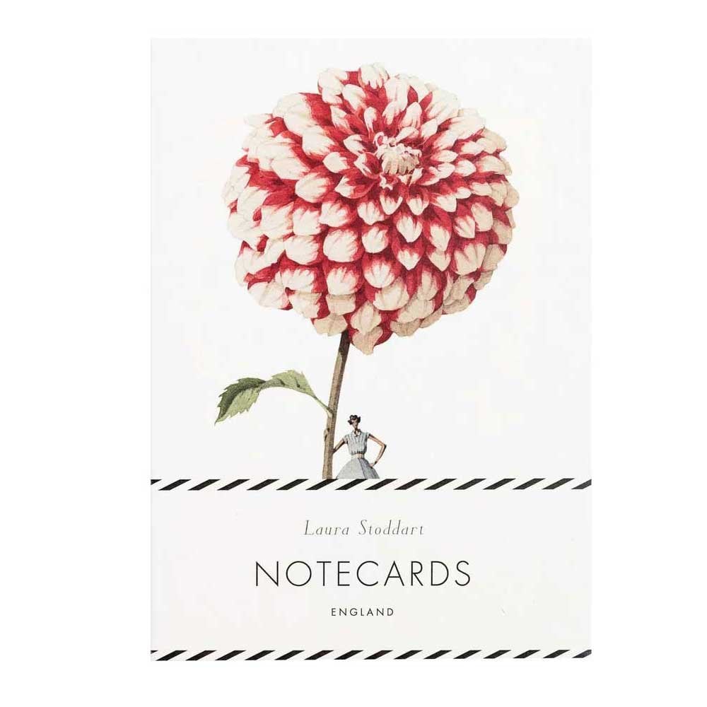 Notecards Set - In Bloom Dahlias Assorted Pack of 8 Notecards - Life of Riley