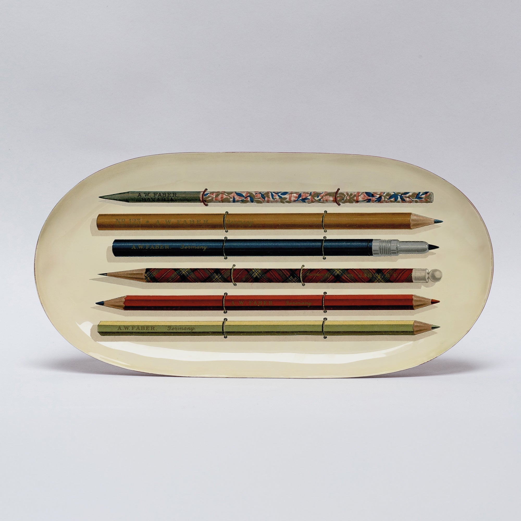 Oval Enamel Tray - Vintage Pencils - Life of Riley