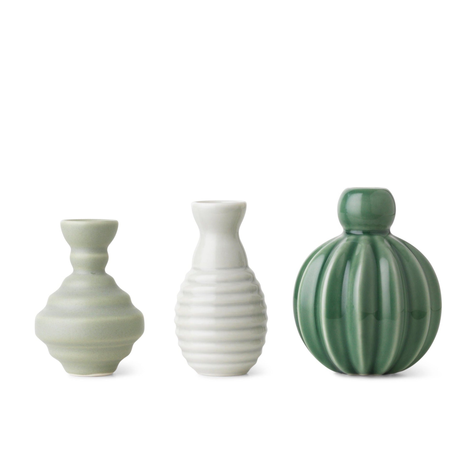 Samsurium Minibell - Set Of Three Vases - Green - Life of Riley