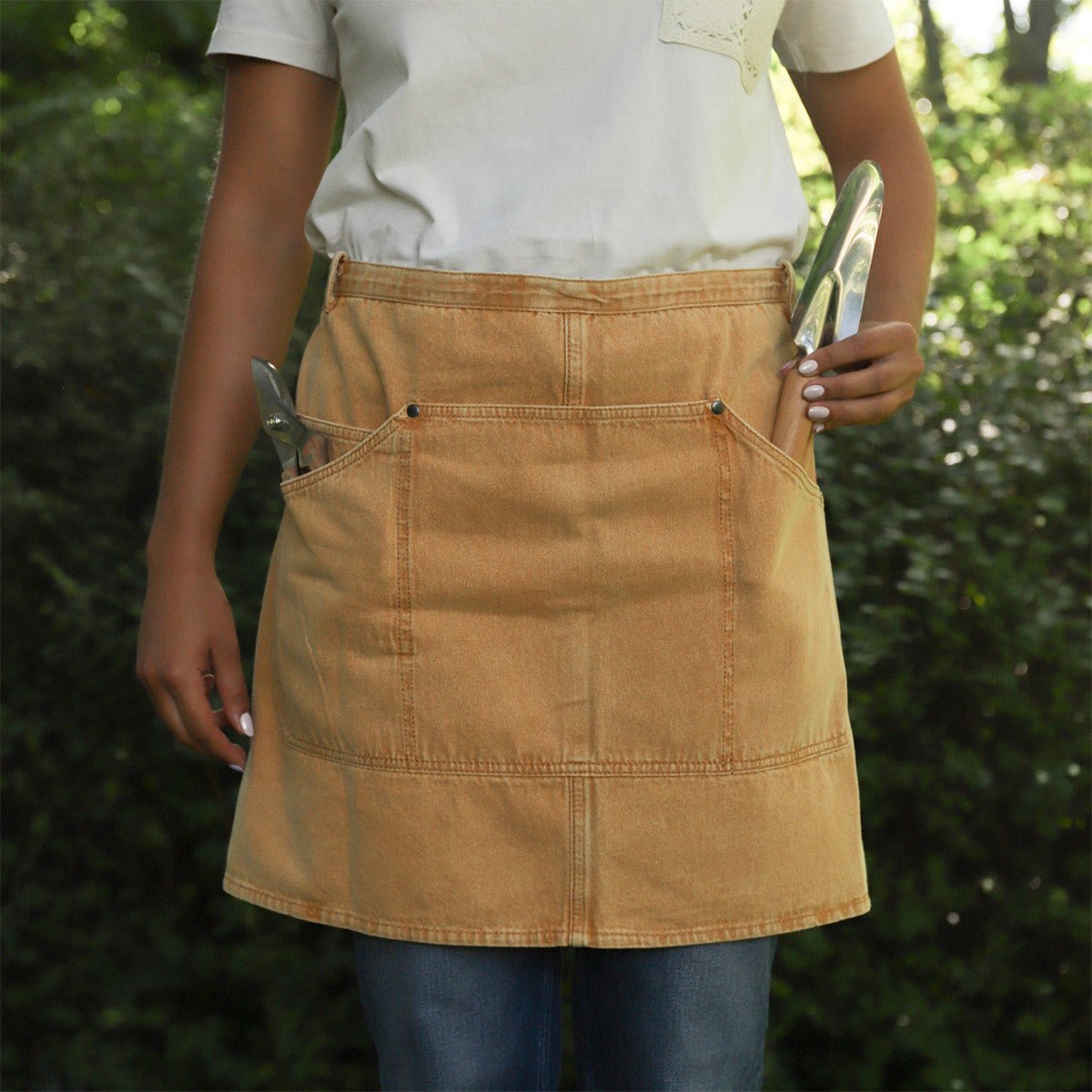 Short Cotton Half Apron With Pockets - Life of Riley