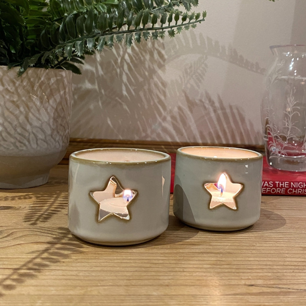 Ithaca Star Tealight Holders Set of 2