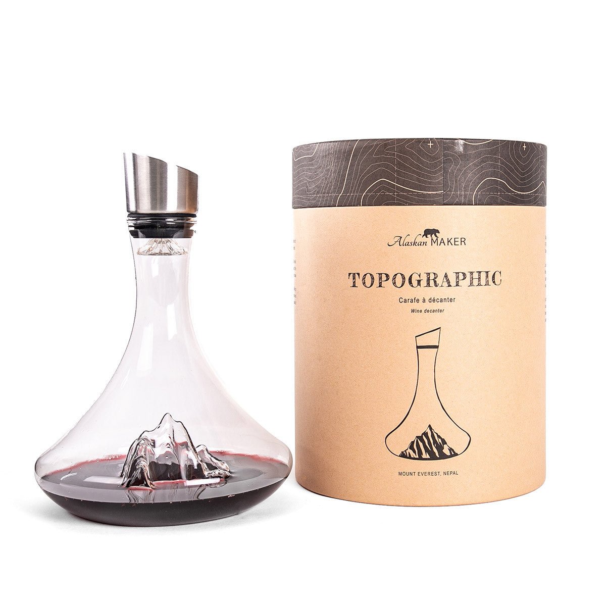 Topographic Wine Decanter - Mount Everest - Life of Riley
