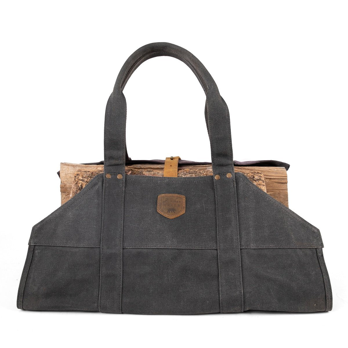 Waxed Canvas & Leather Strap Log Carrier - Life of Riley