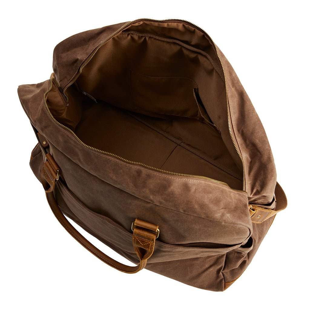 Waxed Canvas & Leather Weekend Bag - Life of Riley