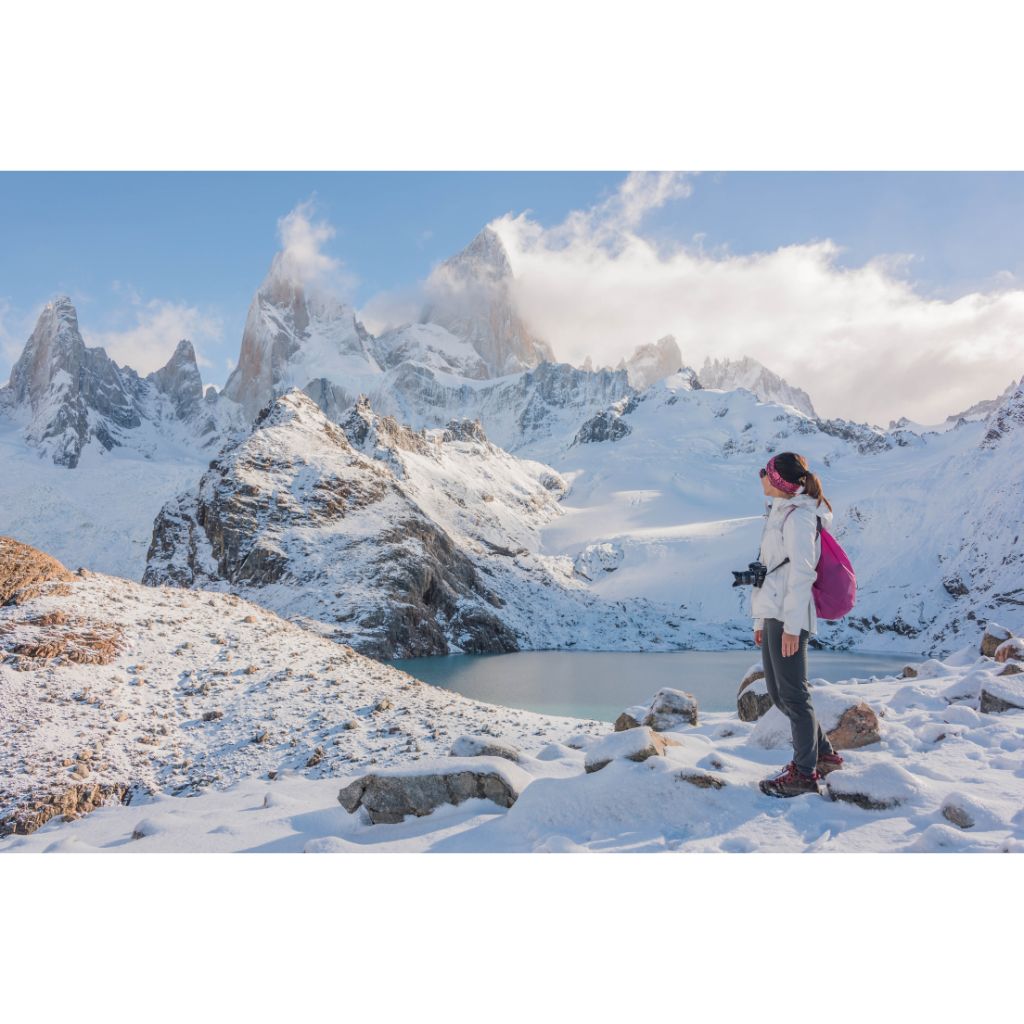 Mountain landsape from 20000 Steps Around the World travel book