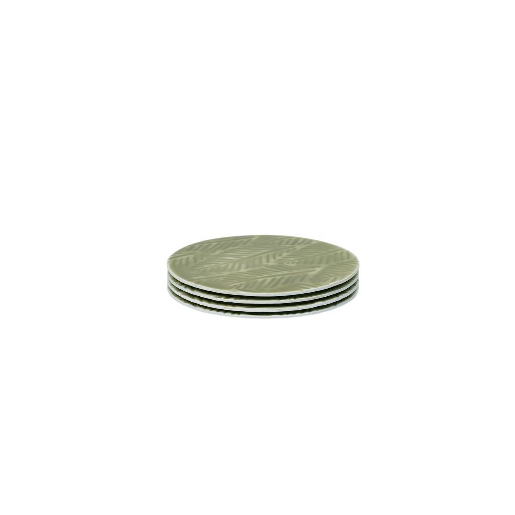 Set of 4 coasters moss green colour