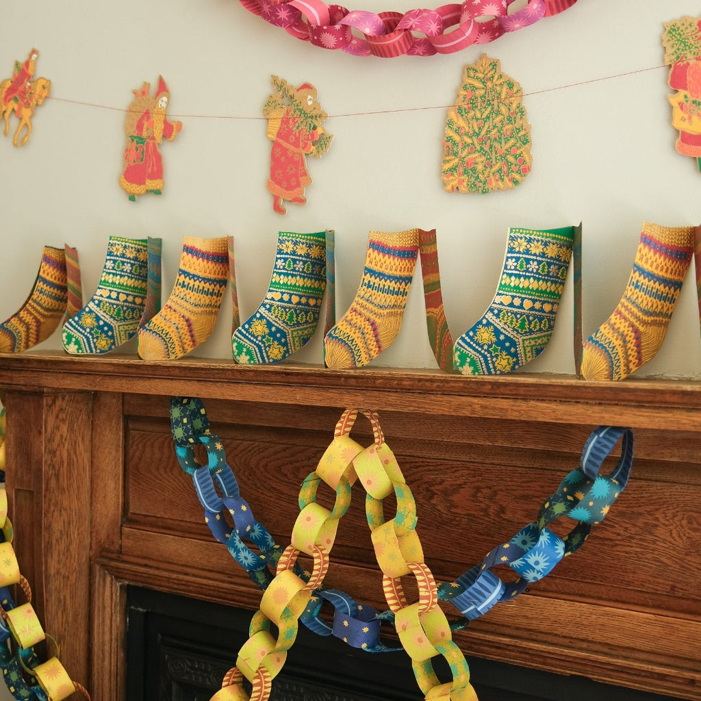 Blue and Yellow paper chains