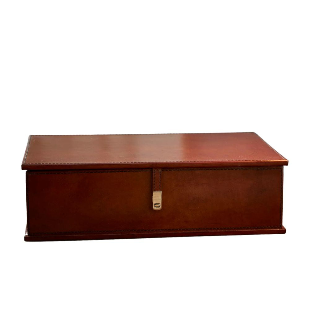 Seconds Deep box file with brass clasp closed