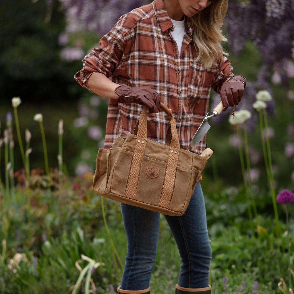 Brown Waxed Canvas Gardening Bag