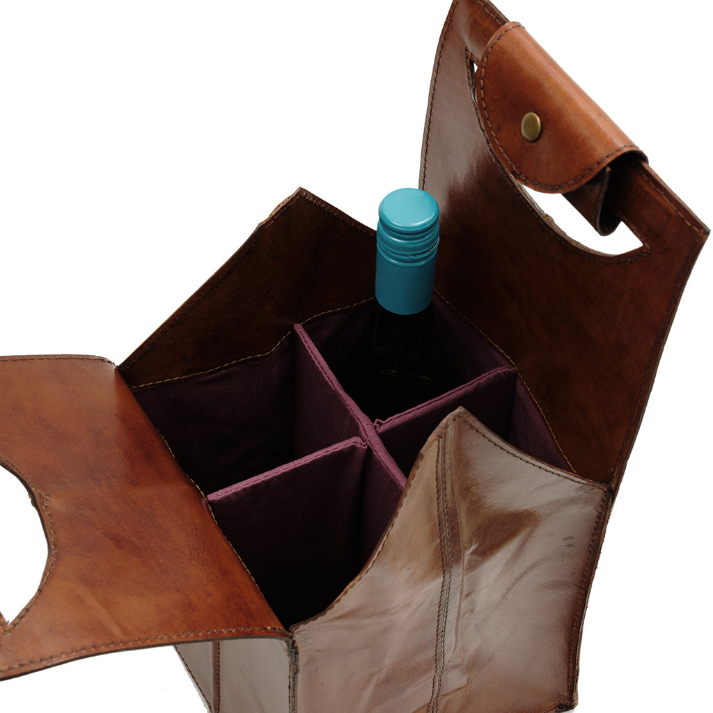 Wine carrier open with bottle