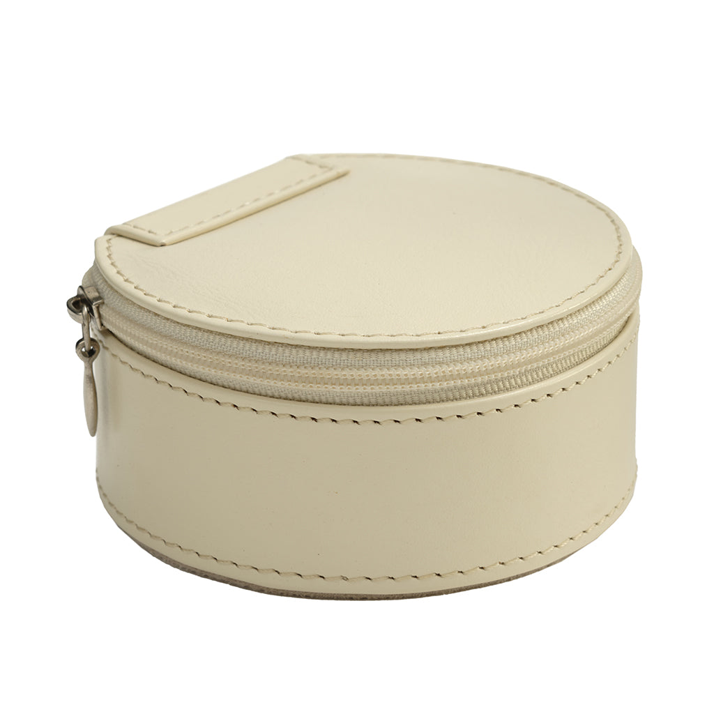 Special Purchase - Ivory Leather Travel Trinket Box