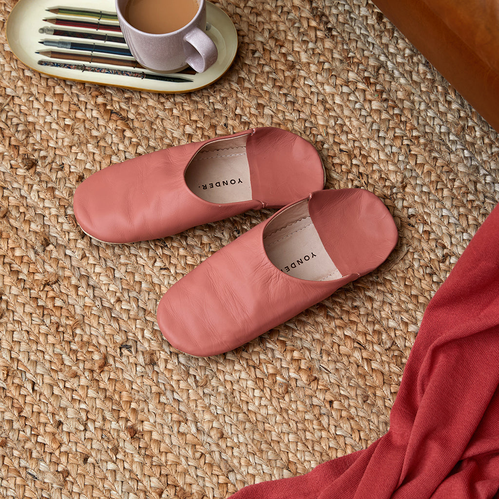 Leather Slippers Clay Pink