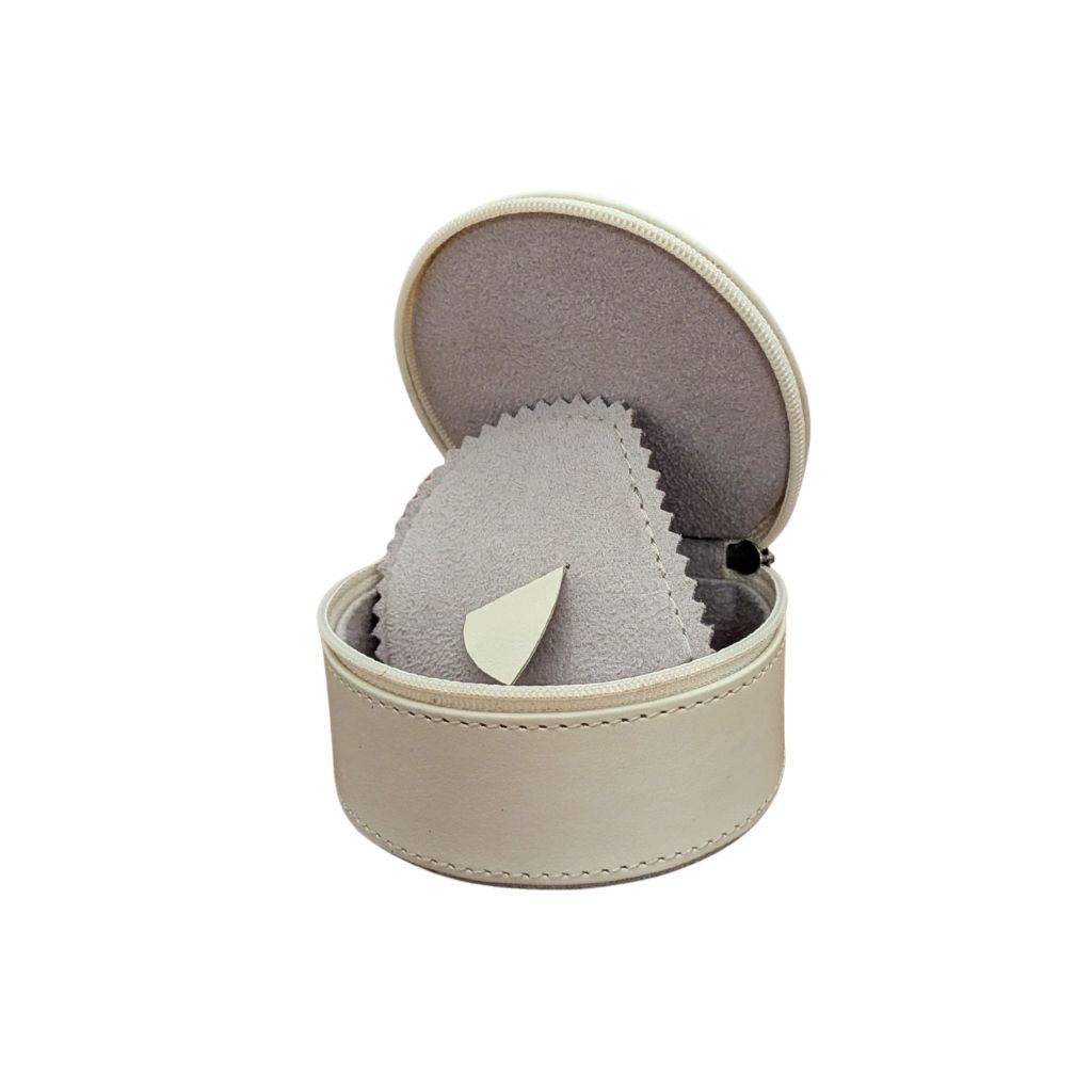 Special Purchase - Ivory Leather Travel Trinket Box