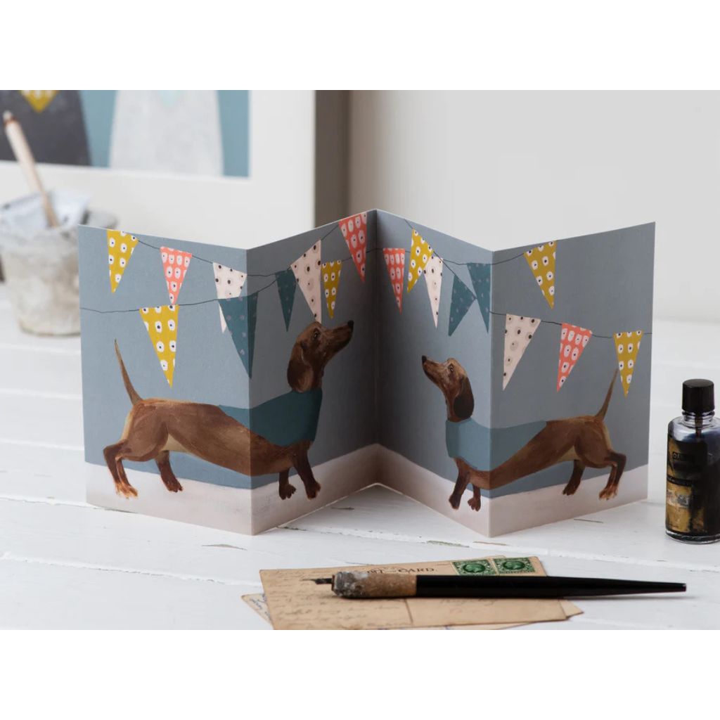 Sausage Dog Party Concertina Card