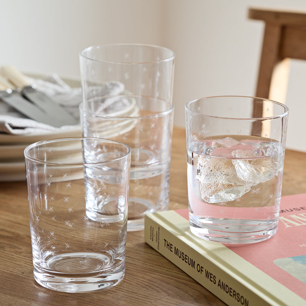 Set of Four Crystal Large Tumbler - Star Design