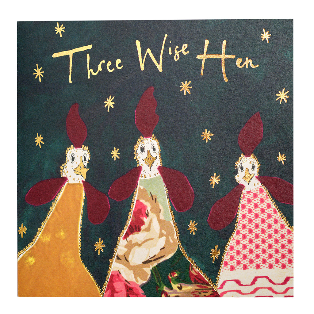 Three Wise Hen Christmas Card