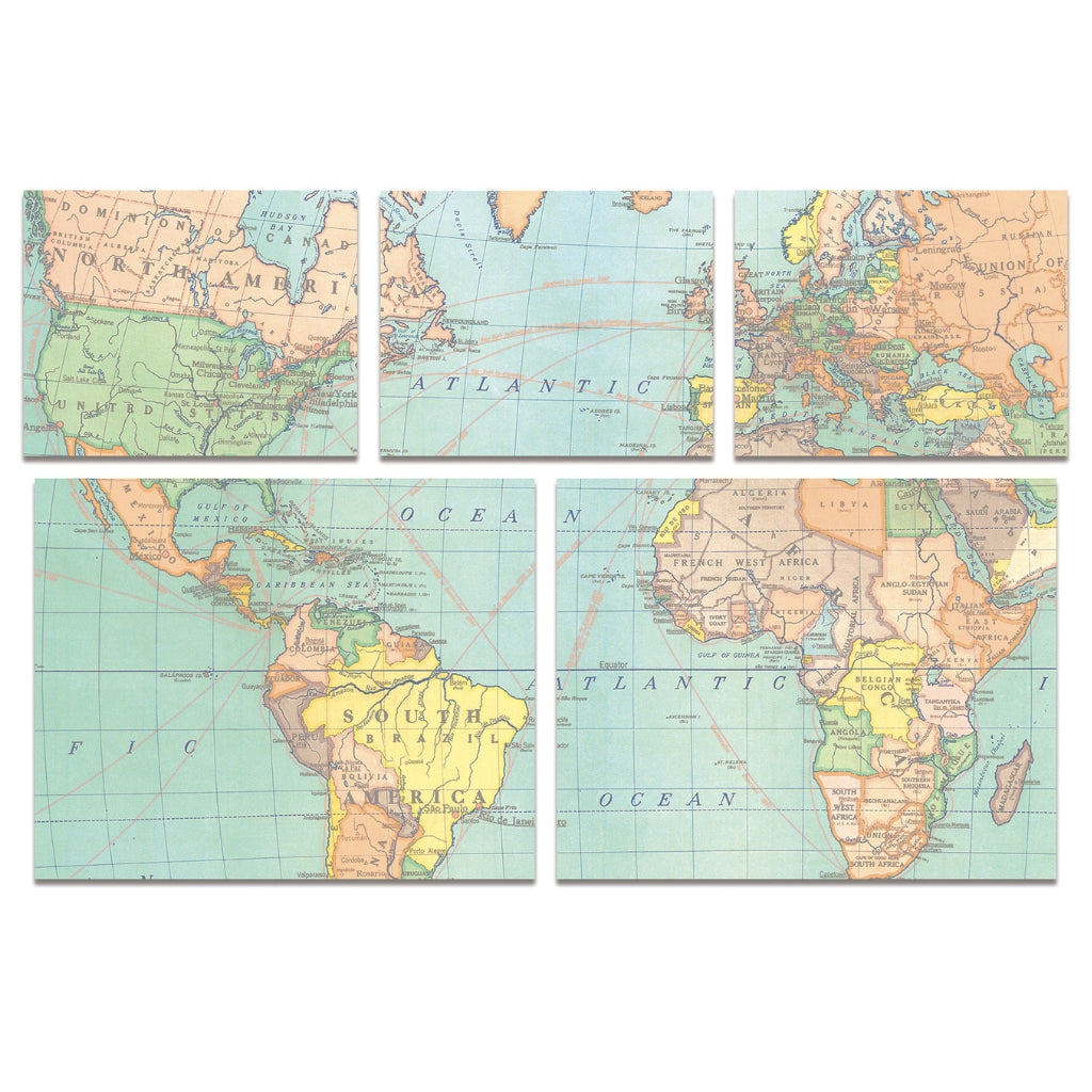 Vintage maps sticky notes
