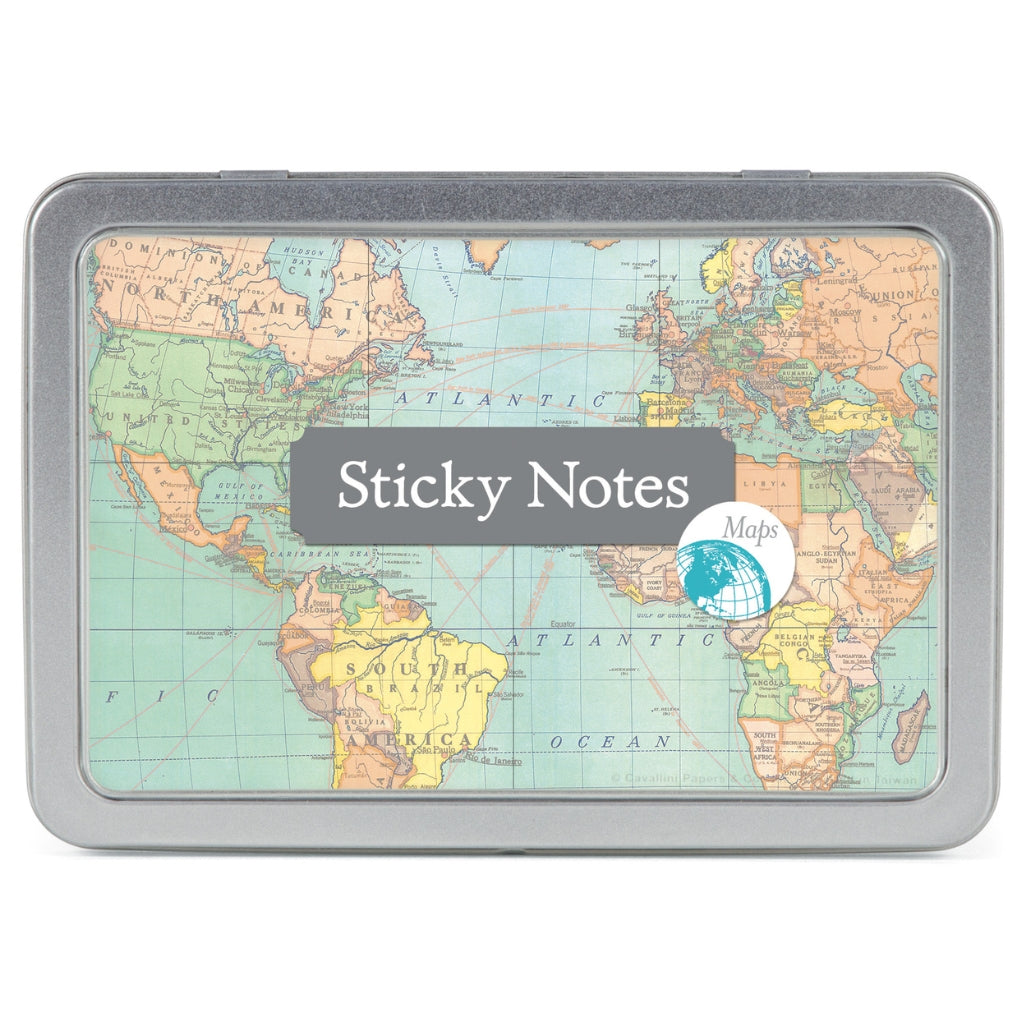 Vintage Sticky Notes maps of the world